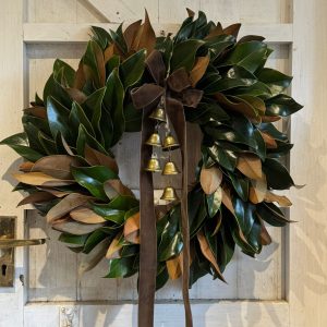 Magnolia Wreath with Mocha coloured Velvet Bow