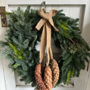 Christmas Spruce Wreath (with cones)