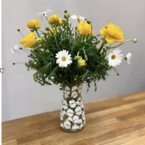 Hand Painted Vase with flowers